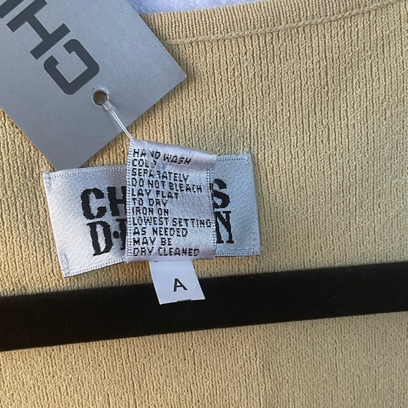 Chico’s Design Apparel Lucie 3 Sleeveless Knit Raffia Yellow; NWT; M/8 - Picture 7 of 10